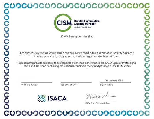 CISM国际注册信息安全经理认证培训课程